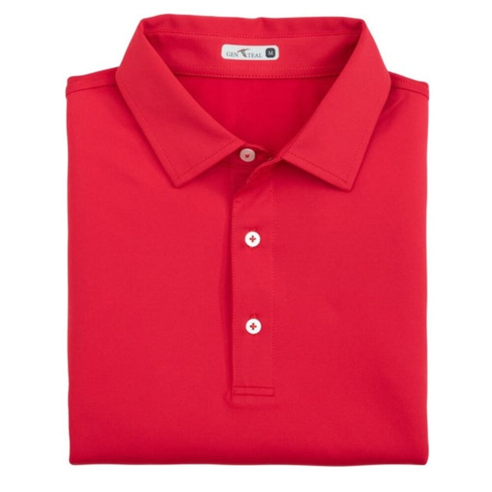 NWT Genteal Mens Size Large Red Solid Performance Polo Top NEW